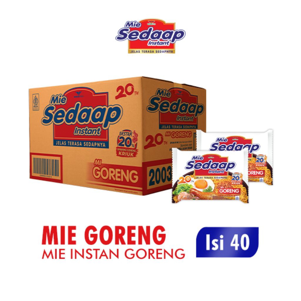 Sedap Mie Instan Goreng Bag 90 gram Box isi 40