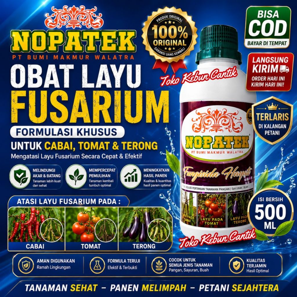 NOPATEK Fungisida Cabai Tomat Terong Anti Tanaman Tiba Tiba Layu Bisa COD
