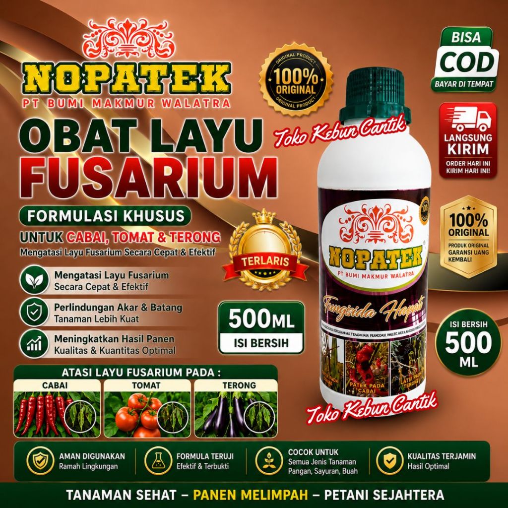 NOPATEK Obat Fusarium Cabai Tomat Terong Anti Layu Mendadak Bisa COD