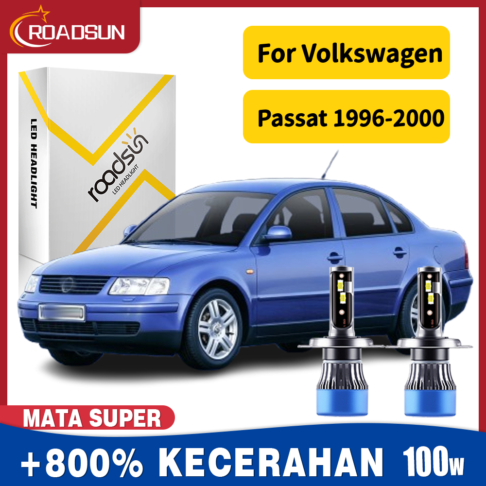 Lampu Depan LED Cocok untuk Volkswagen Passat 1996-2000 Hi/Lo Beam Super Terang 100W 20000LM 6000K 1