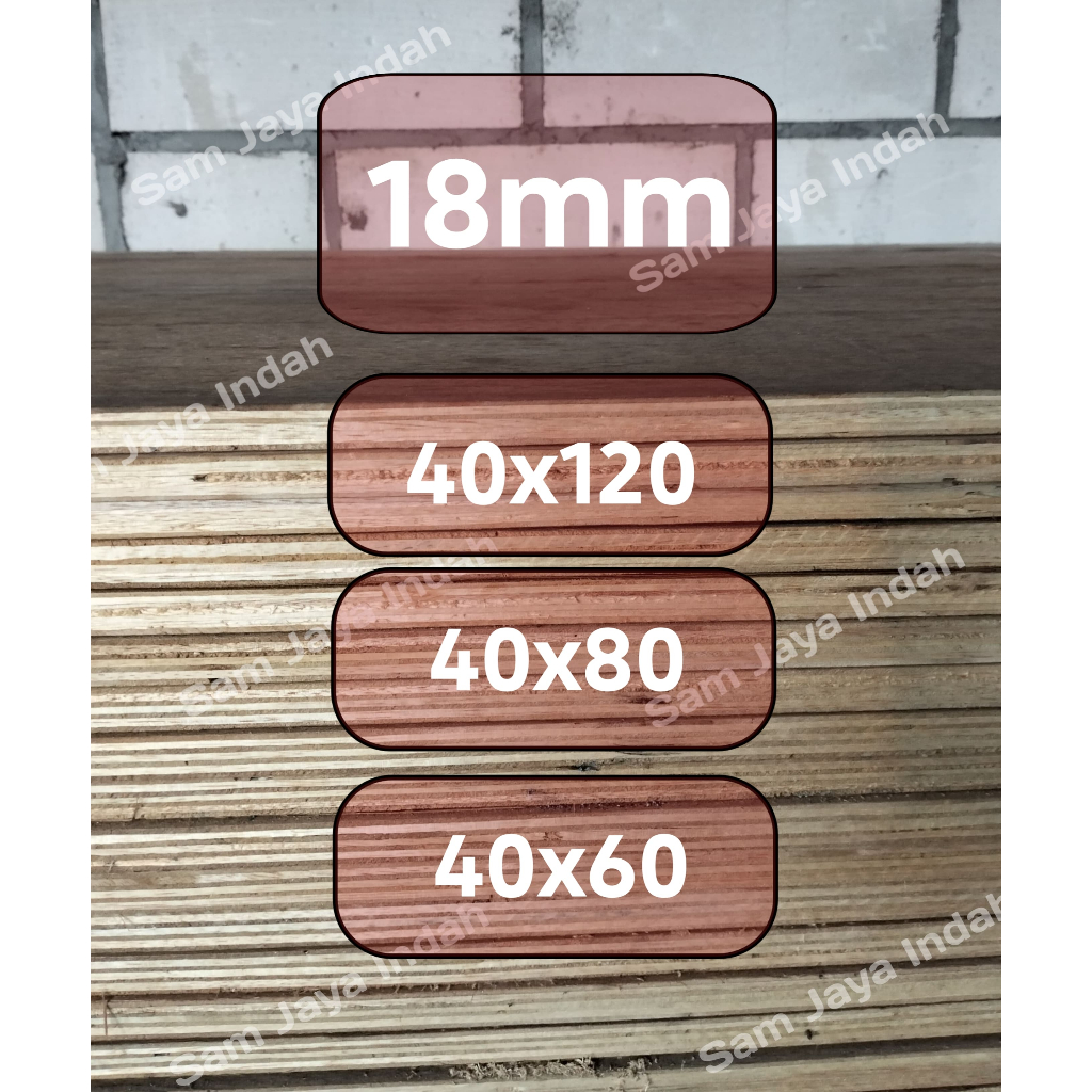 Triplek Tebal Semi Meranti 18 mm Lebar 40cm | Triplek Plywood Panjang bisa Custome