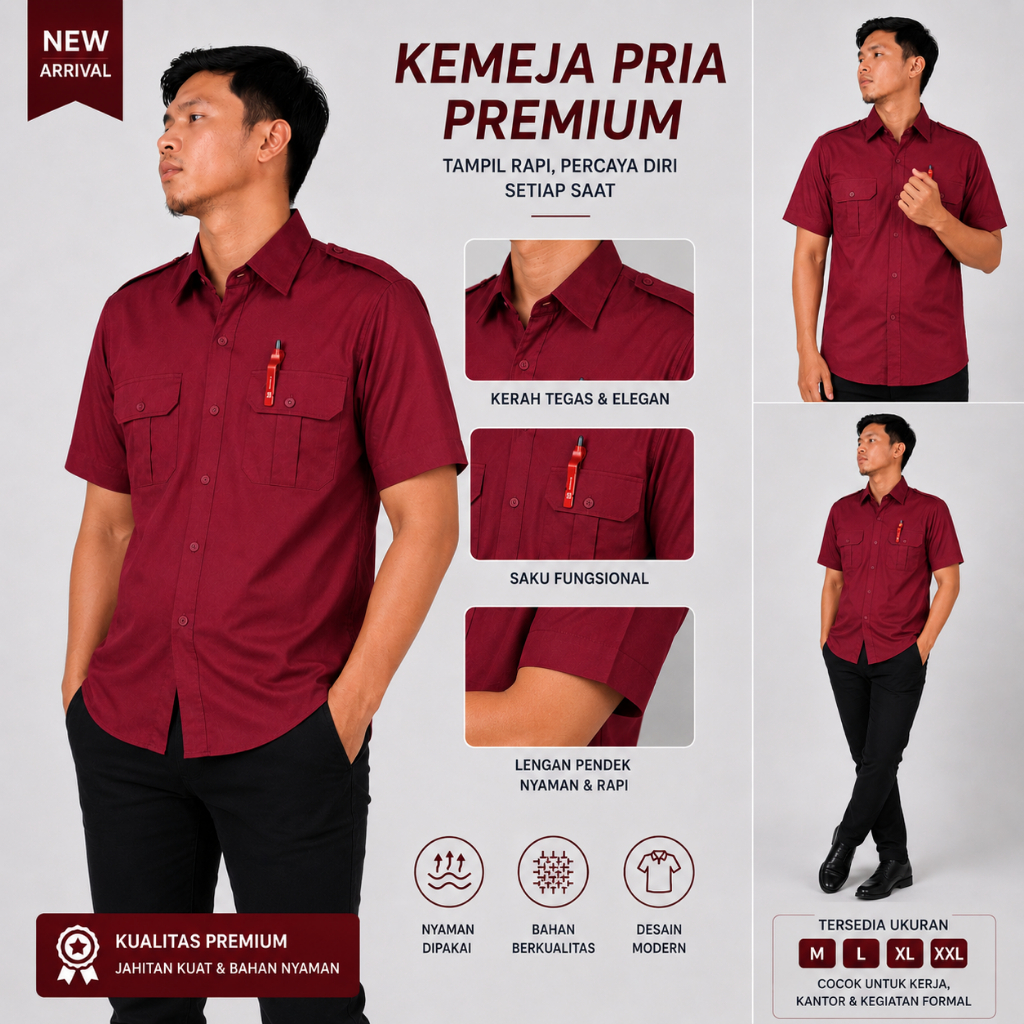 Kemeja pria lengan pendek / Baju Lapangan / Kemeja Pdl / kemeja outdoor / kemeja gunung / baju pdh