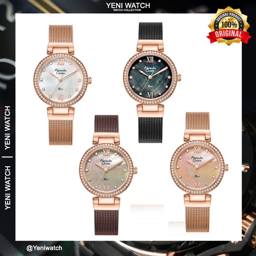 Alexandre Christie Ac 2754 / ac2754 Jam Tangan Wanita Original Garansi 1 Tahun Kotak Kayu