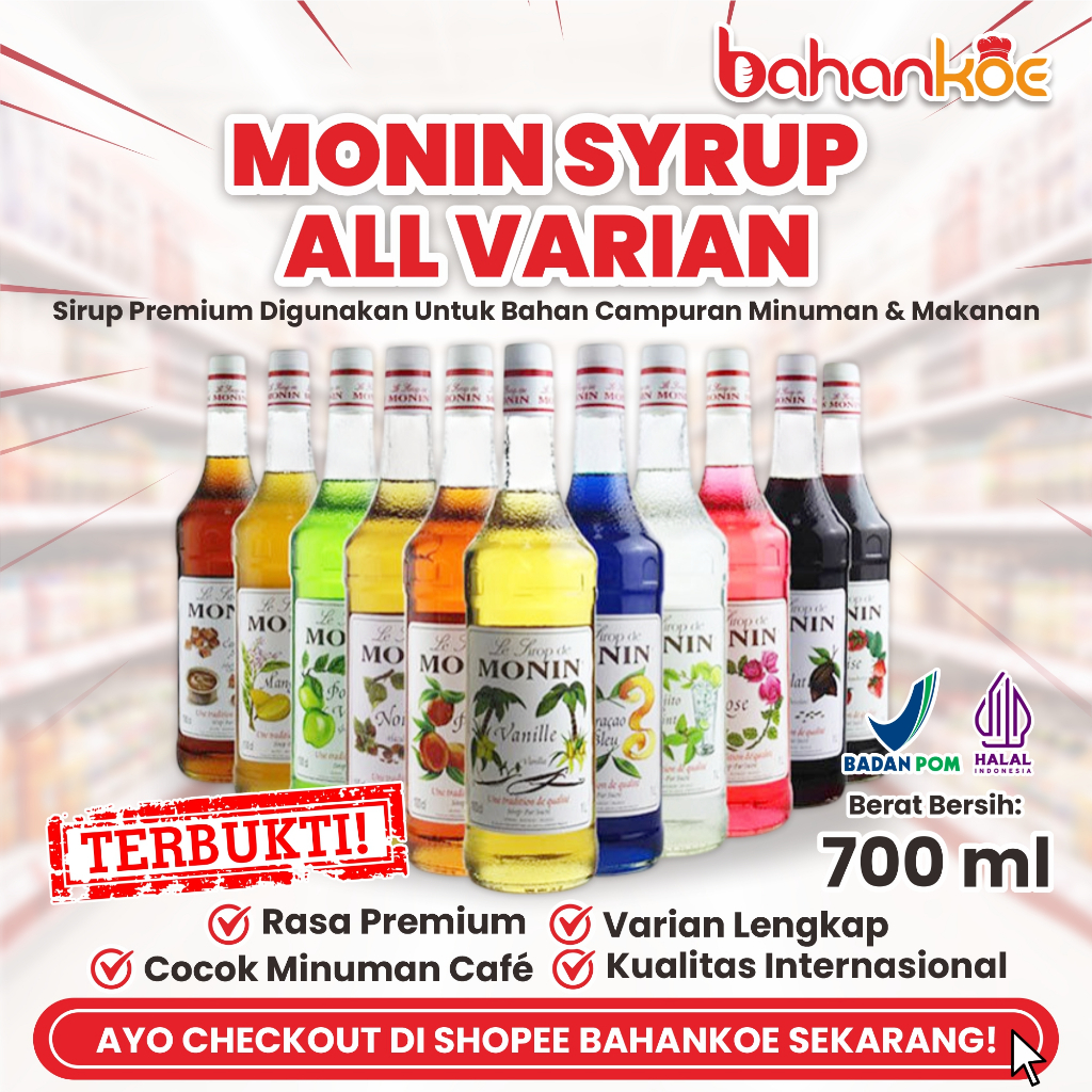 MONIN SYRUP BOTOL 700ML ALL VARIAN