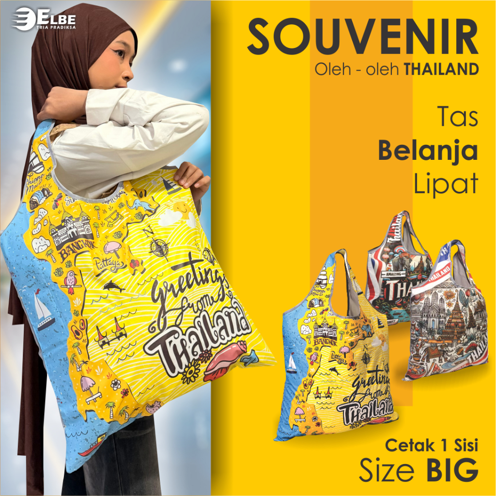 Tas Belanja Lipat Shopping Bag Oleh oleh THAILAND Size BIG