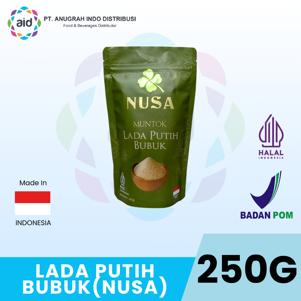 NUSA Lada Putih Bubuk 250g - White Pepper Powder Premium Asli Lampung