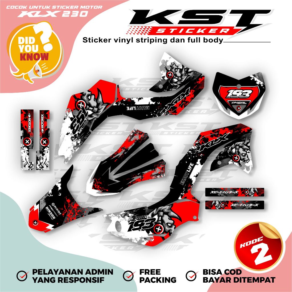 Decal Klx 230 sm / Decal klx / Decal Klx Super Glosy Premium ST. 02