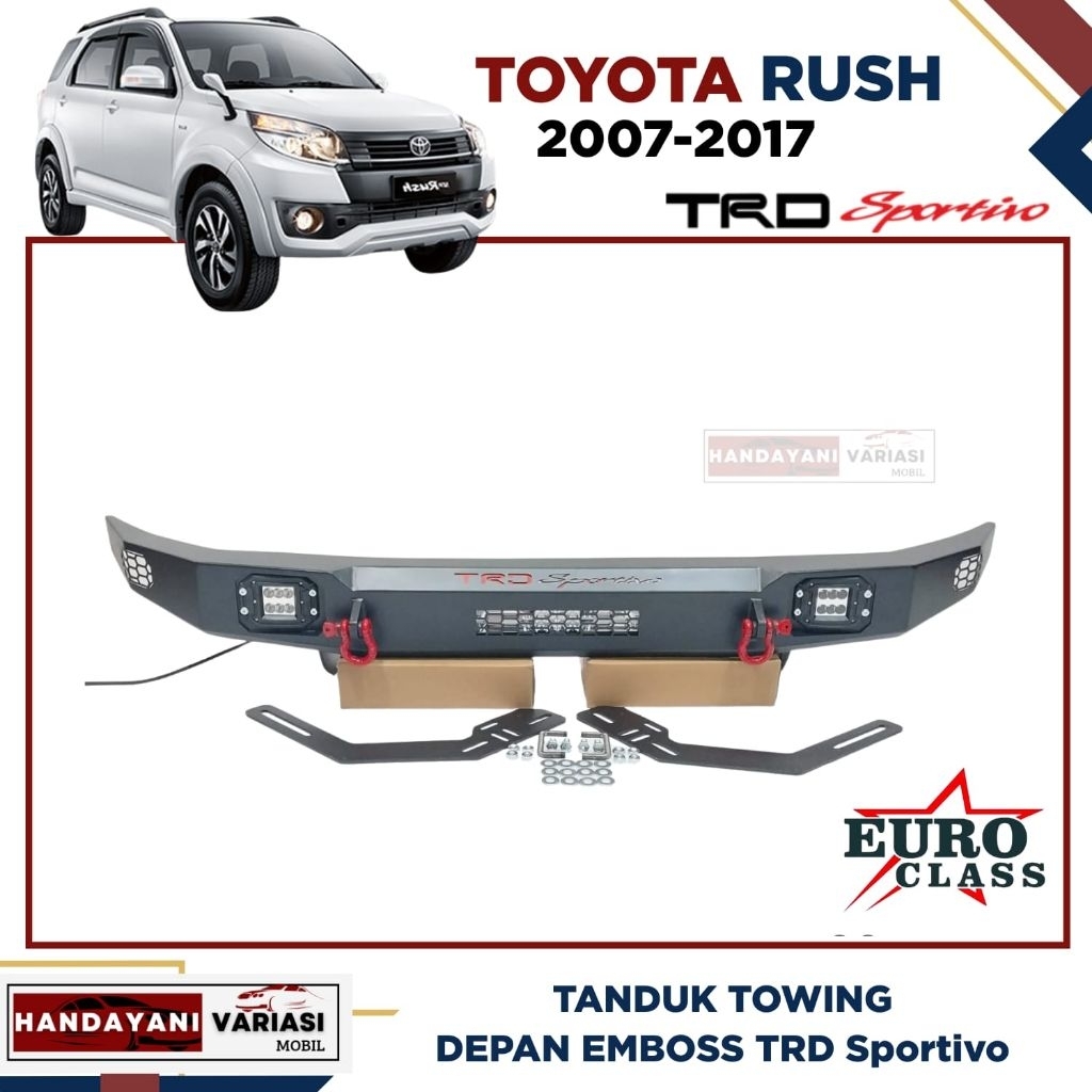 Tanduk Towing Depan Emboss Mobil Toyota Rush 2007 2017 Model TRD Sportivo
