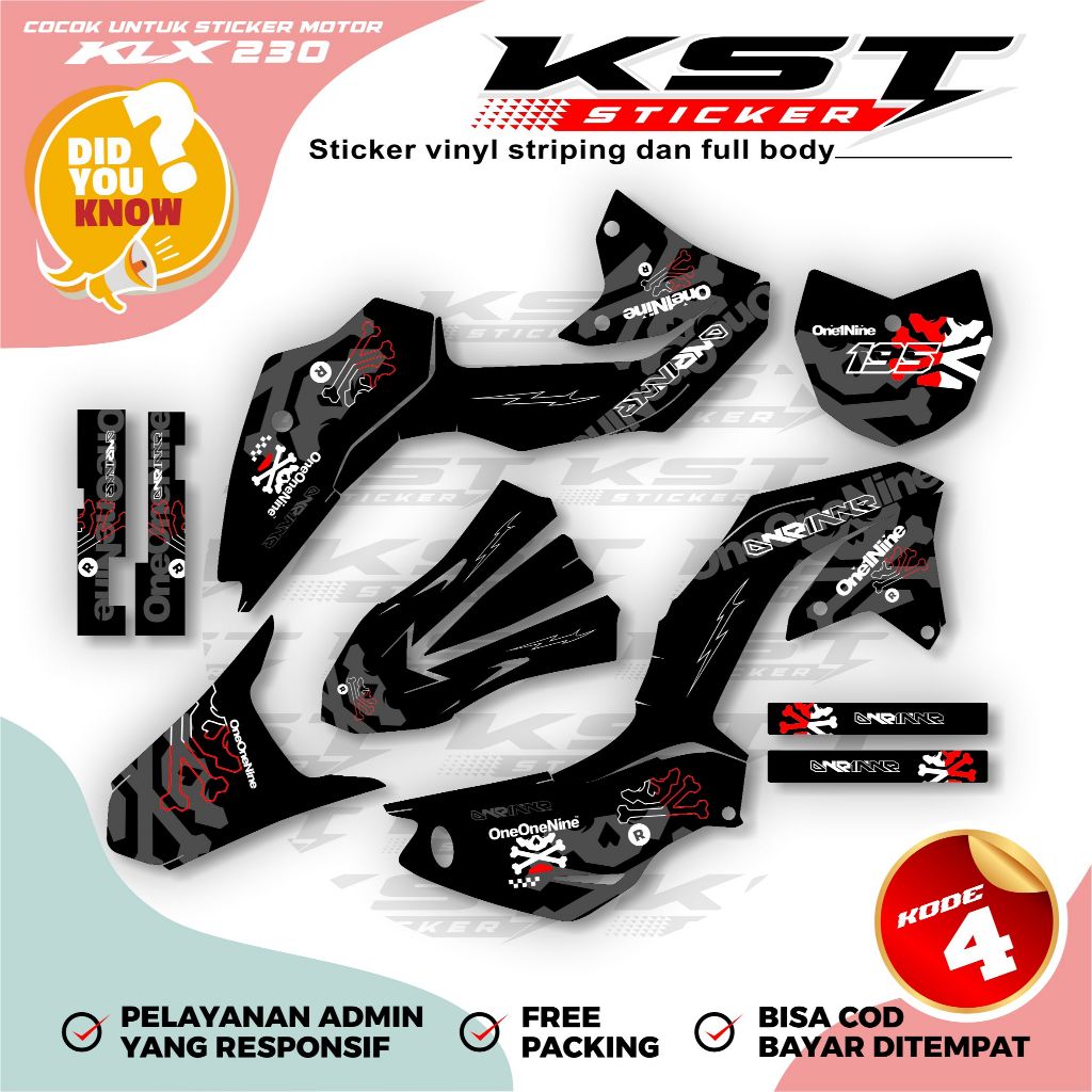 Decal Klx 230 sm / Decal klx / Decal Klx Super Glosy Premium ST. 04