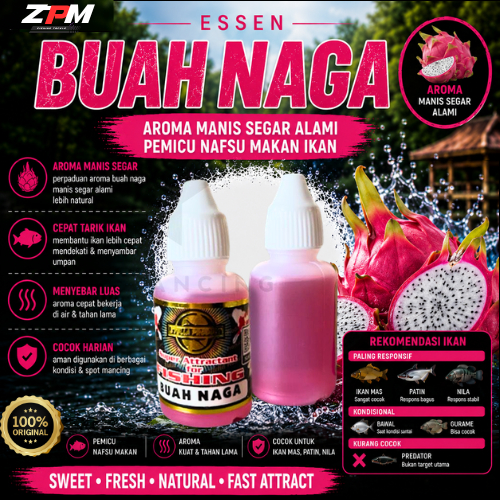 Essen Pancing Buah naga stella 30ml umpan ikan mas harian lomba galatama patin bawal