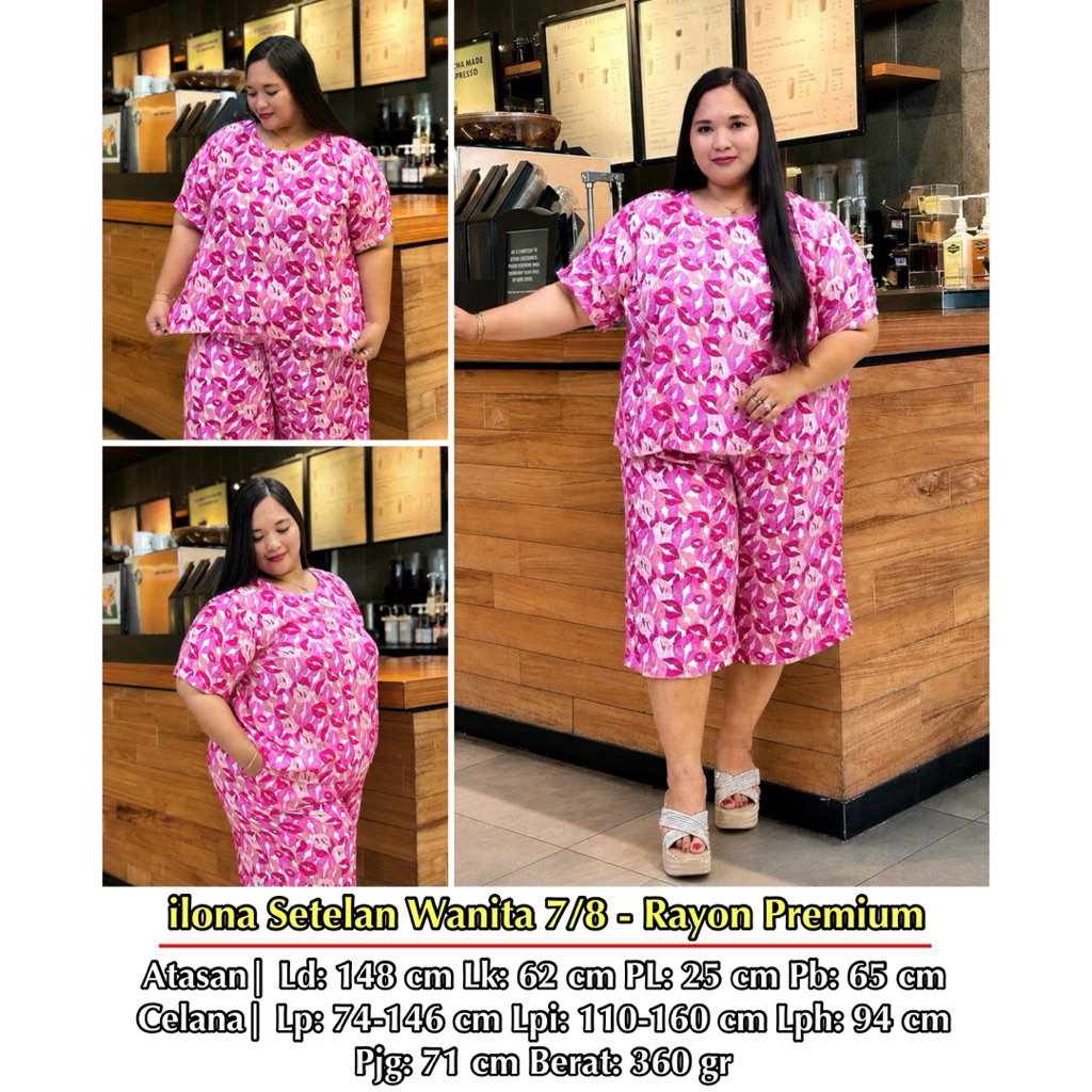 FINA BIGSIZE - (ILONA SETELAN BIG SIZE) SETELAN WANITA JUMBO BIGSIZE KEKINIAN
