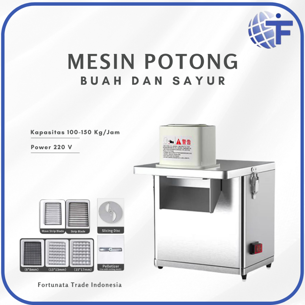 Mesin Potong Buah Sayur Listrik Besar dengan 7 Mata Pisau Mesin Pemotong Wortel Elektrik Electric Be