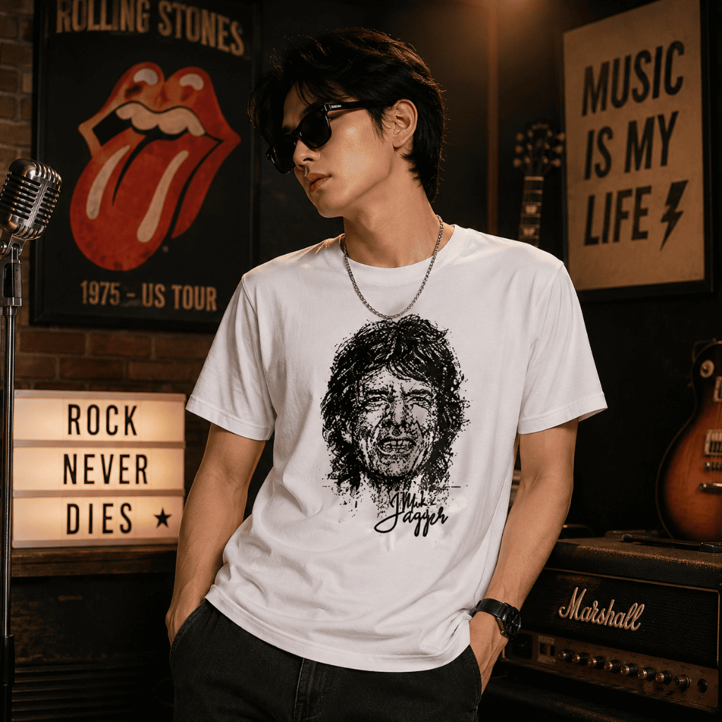 Kaos Distro Mick Jagger / Baju Music Mick Jagger Keren