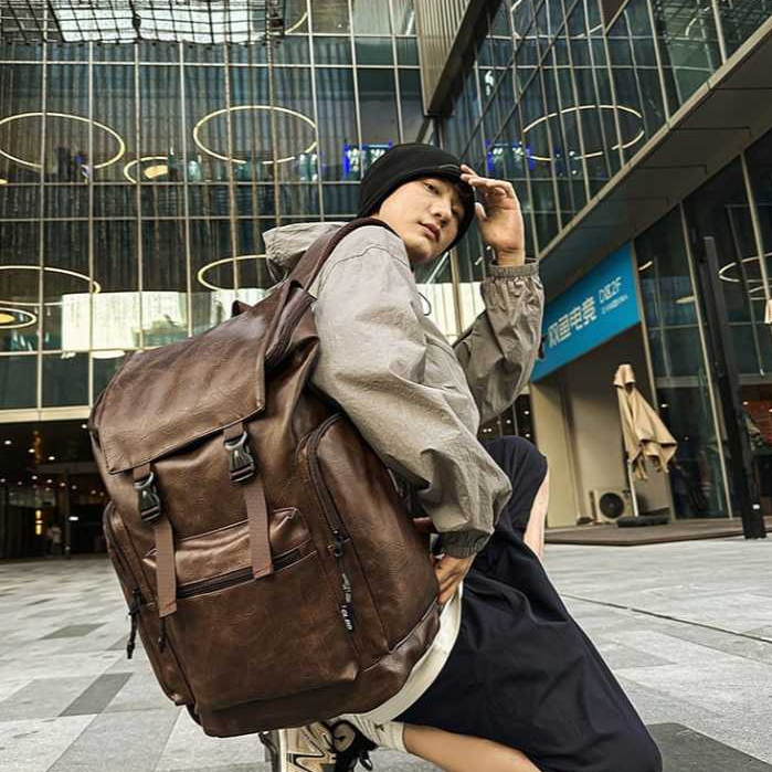 POLO FELIX - Tas Ransel Kulit Pria Wanita Kapasitas Jumbo