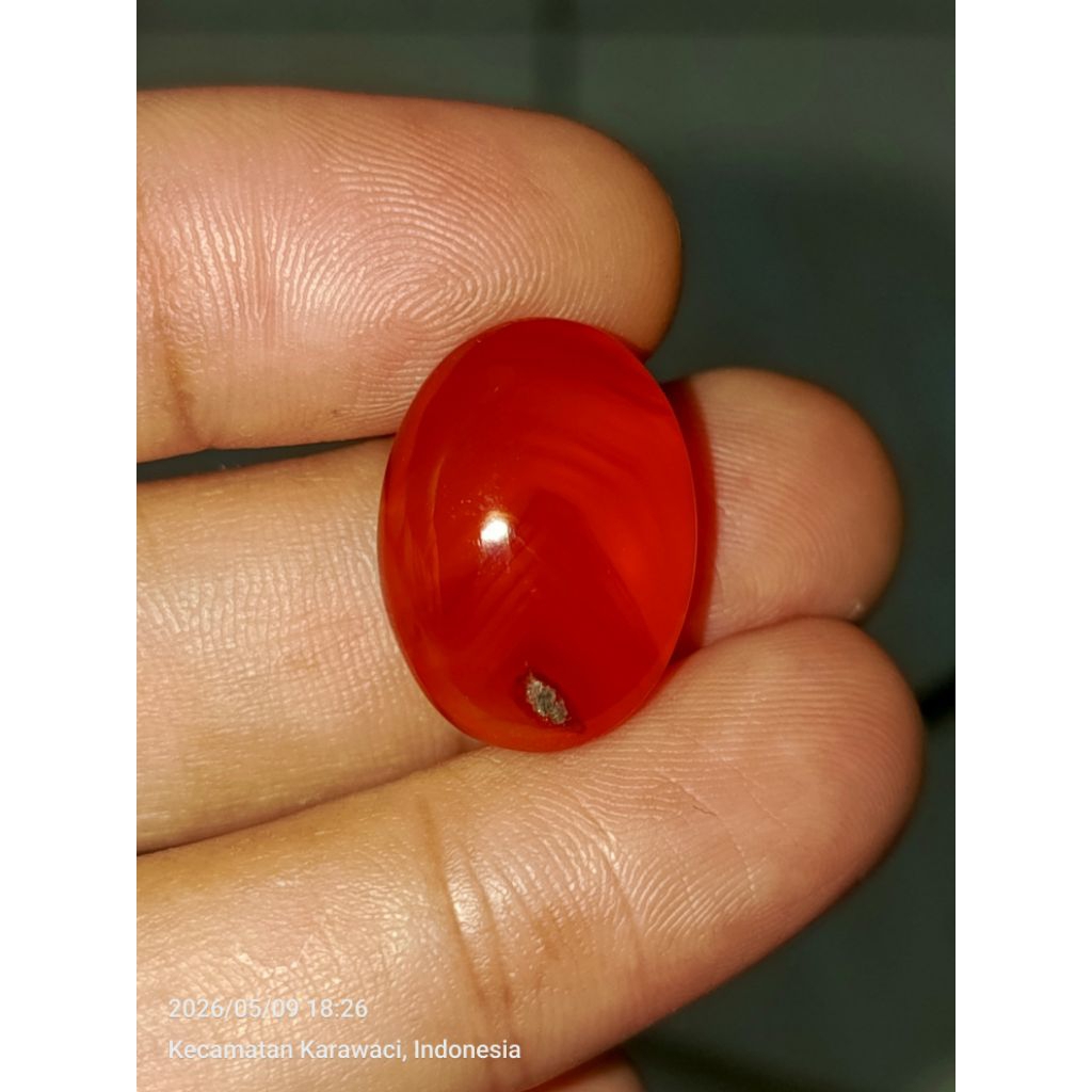 Akik Junder Sulaiman Merah Kristal Unik