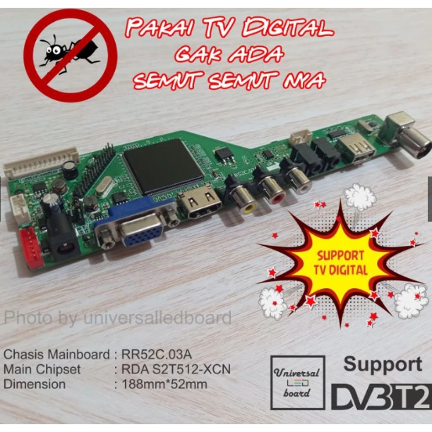 Mainboard universal LCD LED support TV Digital DVBT2