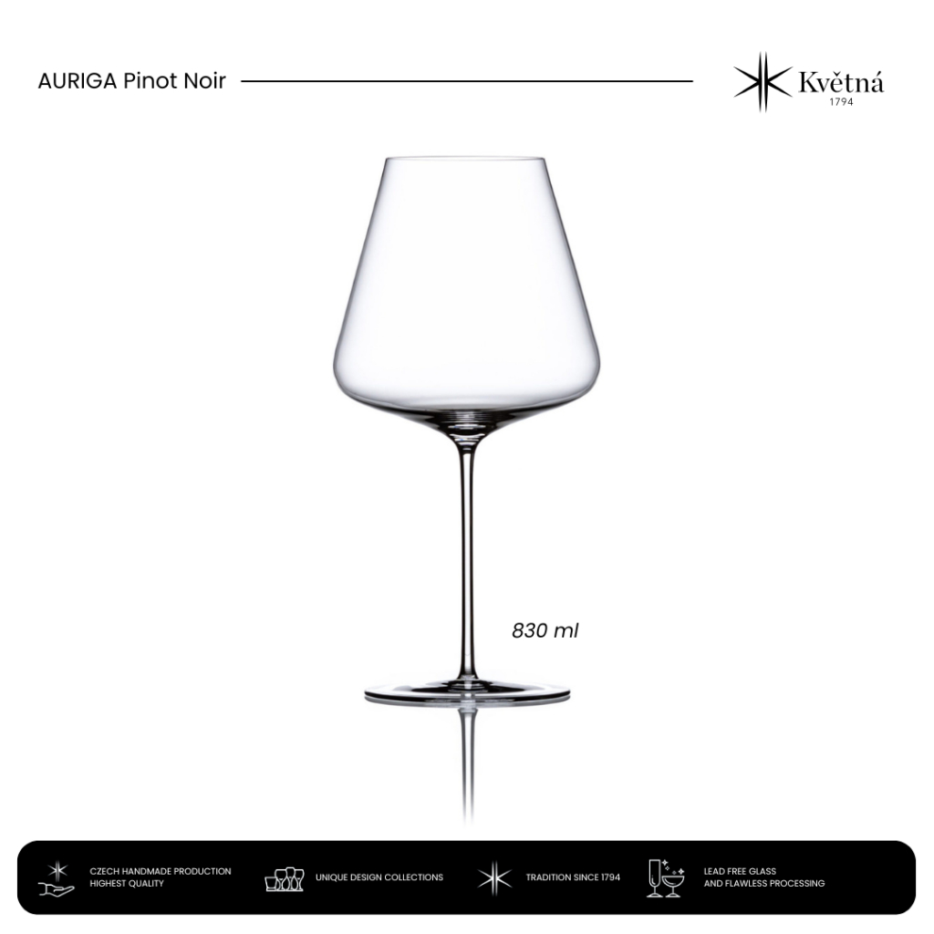 KVETNA 1794 Gelas Wine Crystal Bohemia - AURIGA Pinot 830ml | Wine Glass Kristal Premium Czech Origi