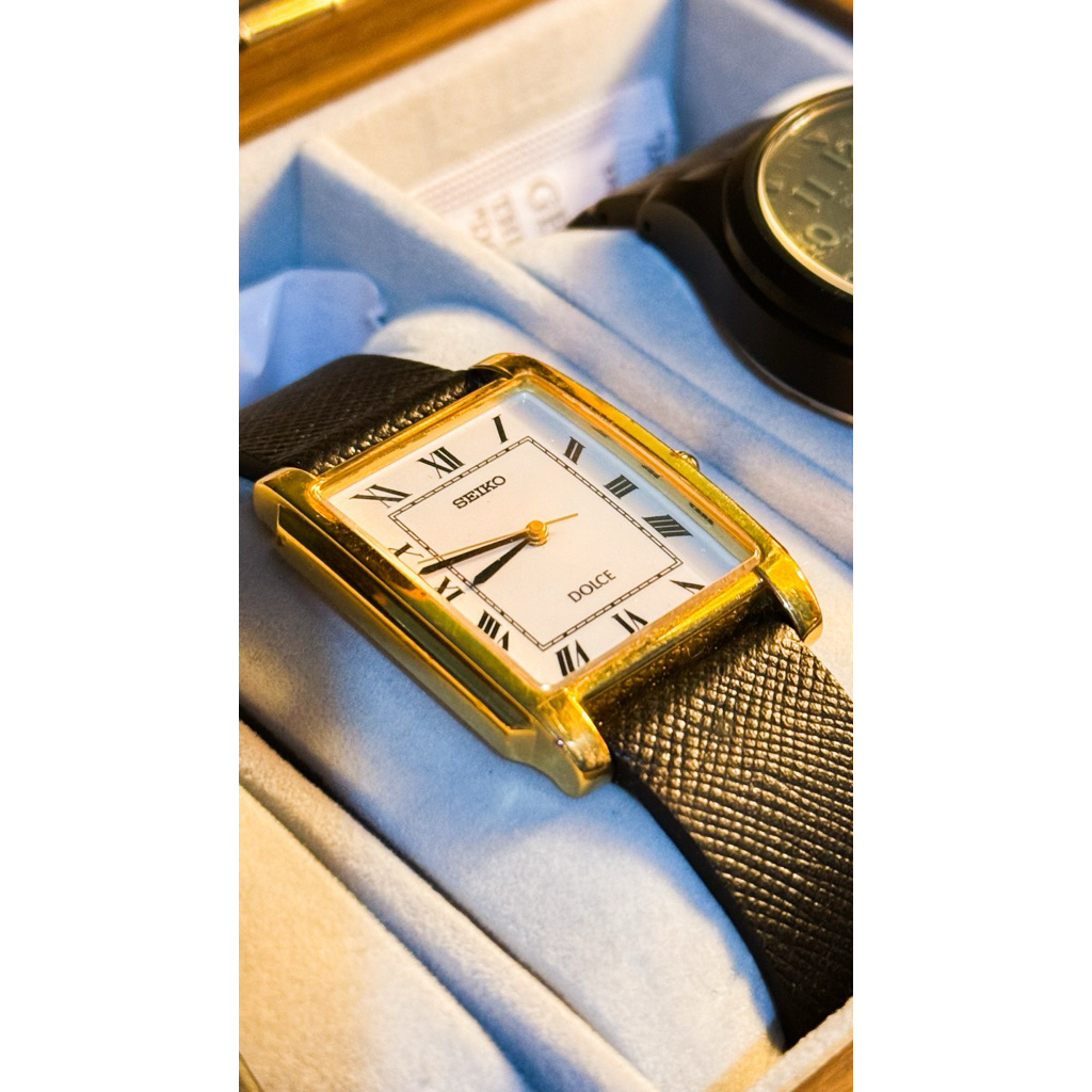 Seiko Tank Gold Roman Dial