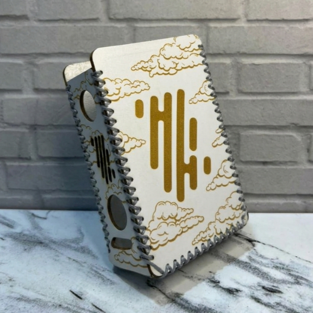 Cover Case R234 Sintetis Putih Bng Abu Cloud Pattern Logo Bold