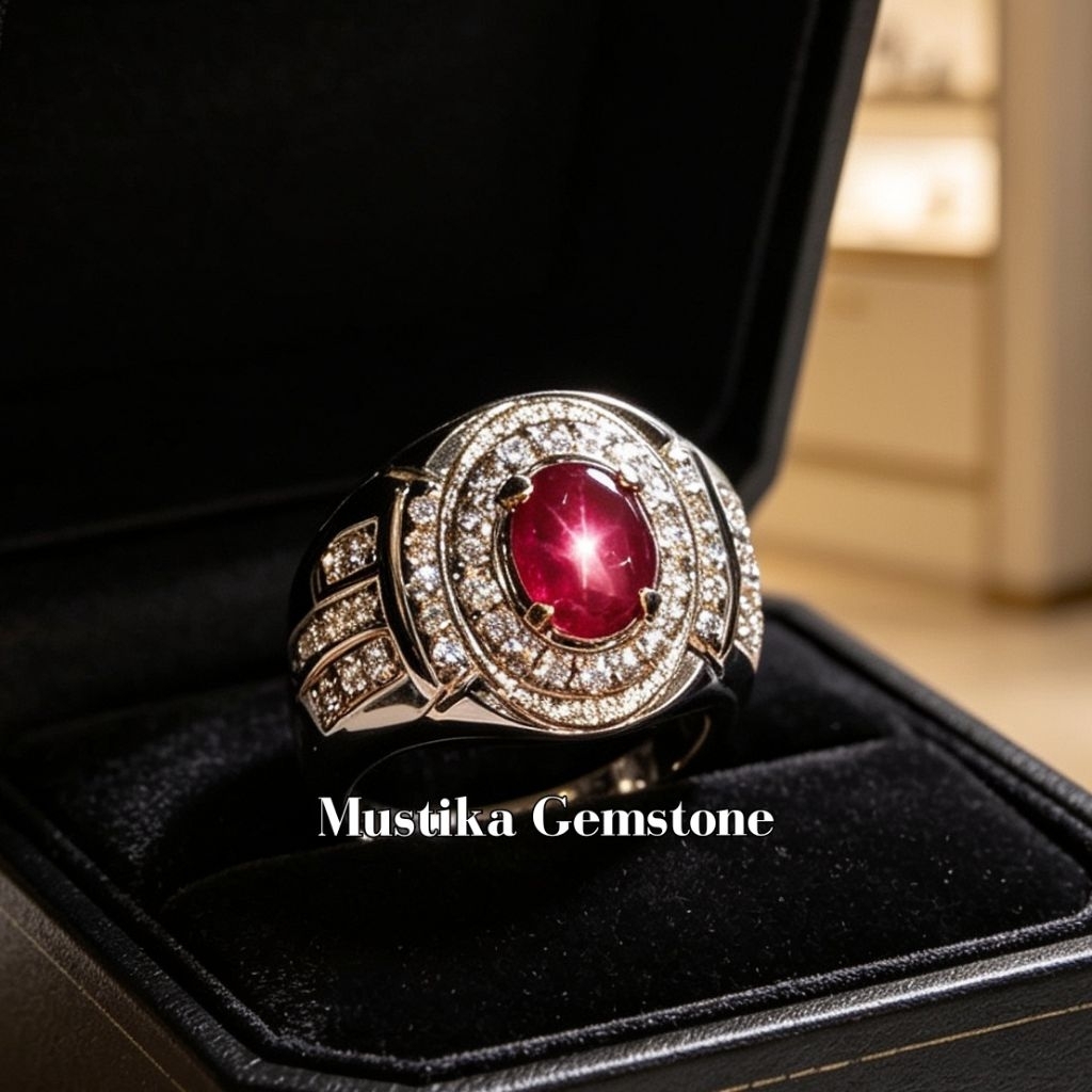 Natural Batu Akik Ruby star burma  Super Mewah Termurah HQ