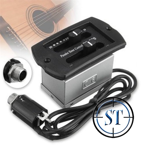 PS-900 2 Bands Acoustic Guitar Preamp EQ Tuner Piezo Pickup Equalizer System Untuk Gitar Ukulele Bio