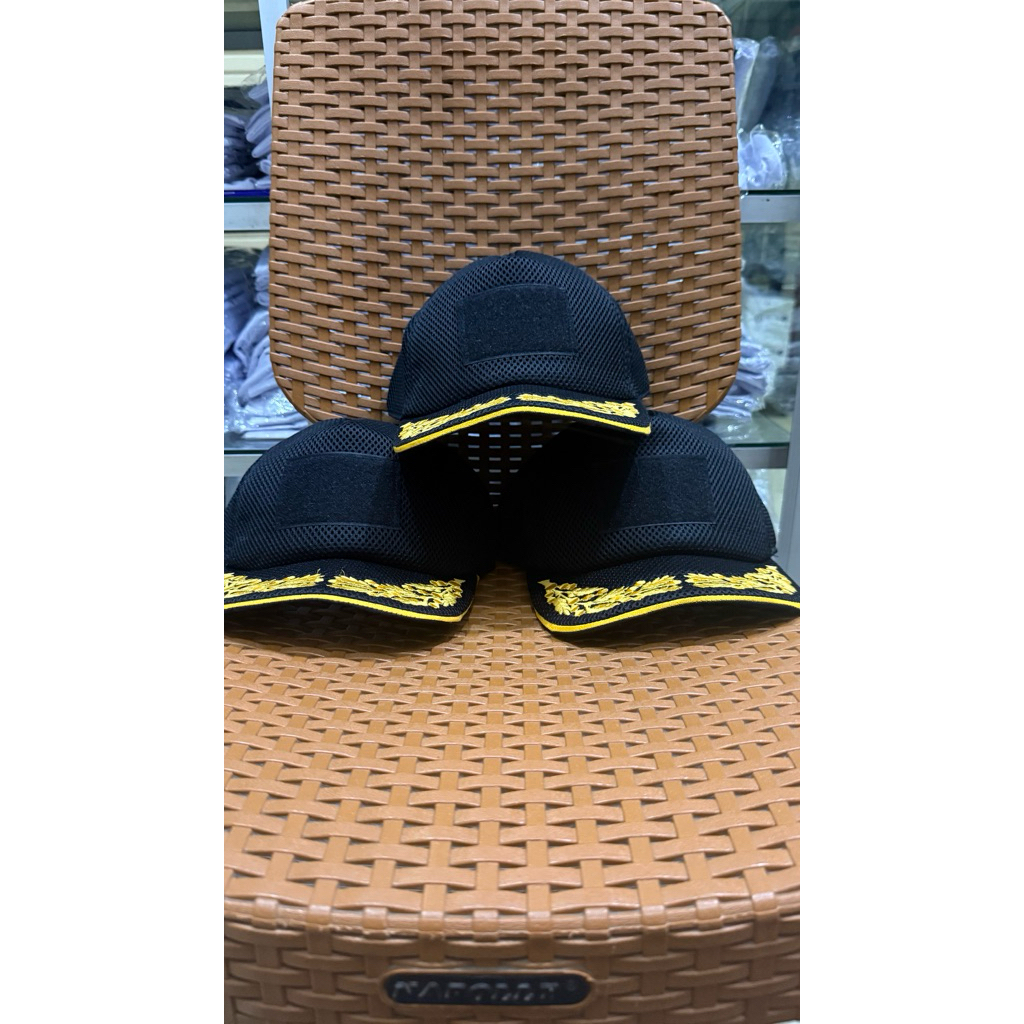 Topi Velcro Jaring Pamen Hitam TNI-AL