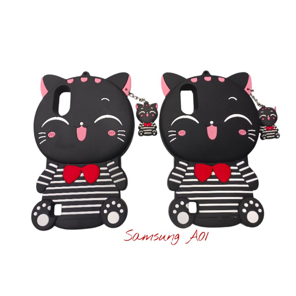 Case Boneka 3D  Samsung A01 High Quality Softcase Karakter Kartun Lucu dengan Gantungan