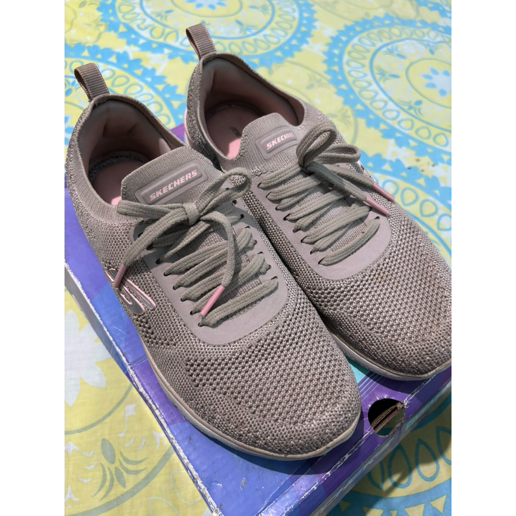 PL SKECHERS SPORT SUMMIT TAUPE/PINK UK 38 (25cm) ORIGINAL (BACA DESKRIPSI)