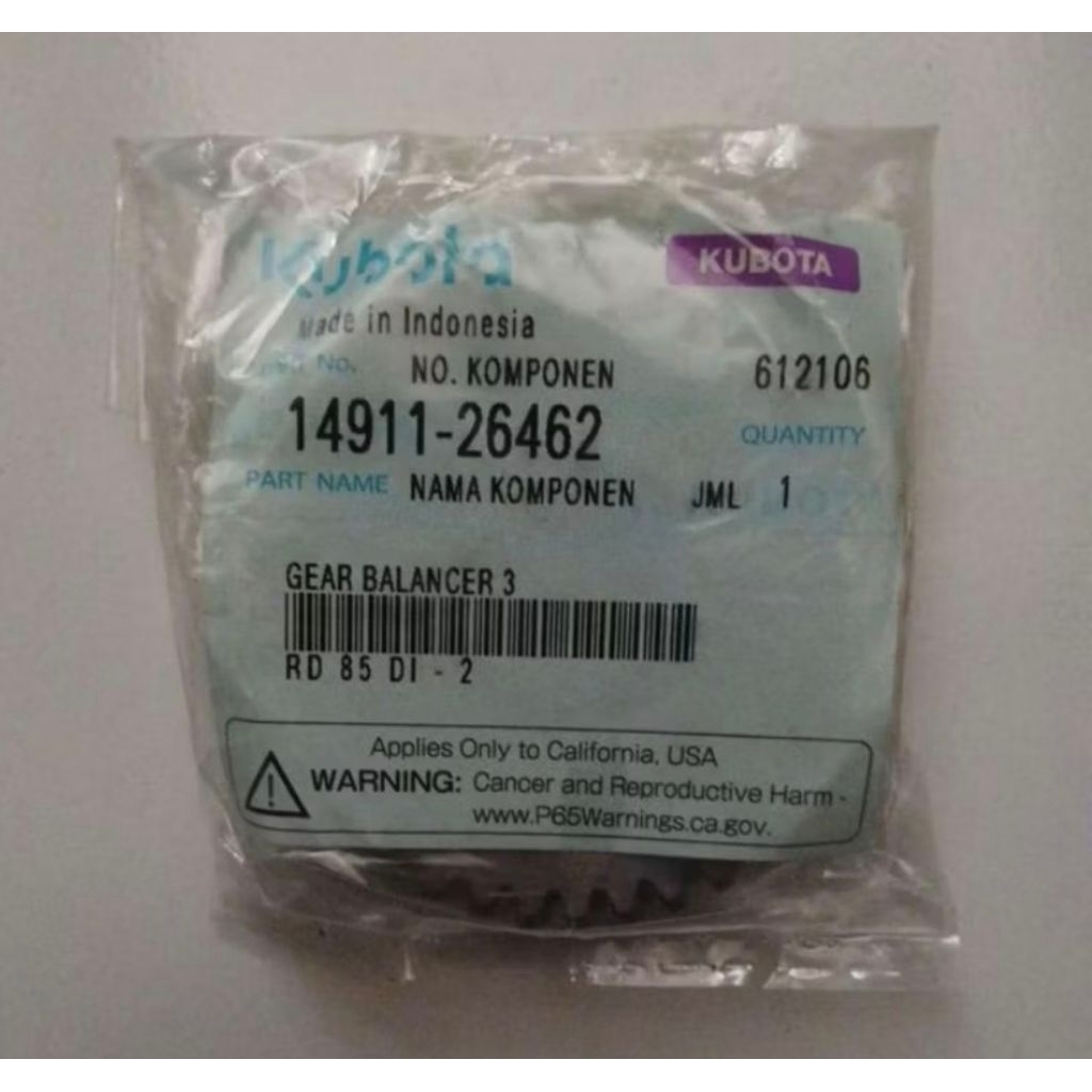 Gear balancer 3 Rd85 asli kubota
