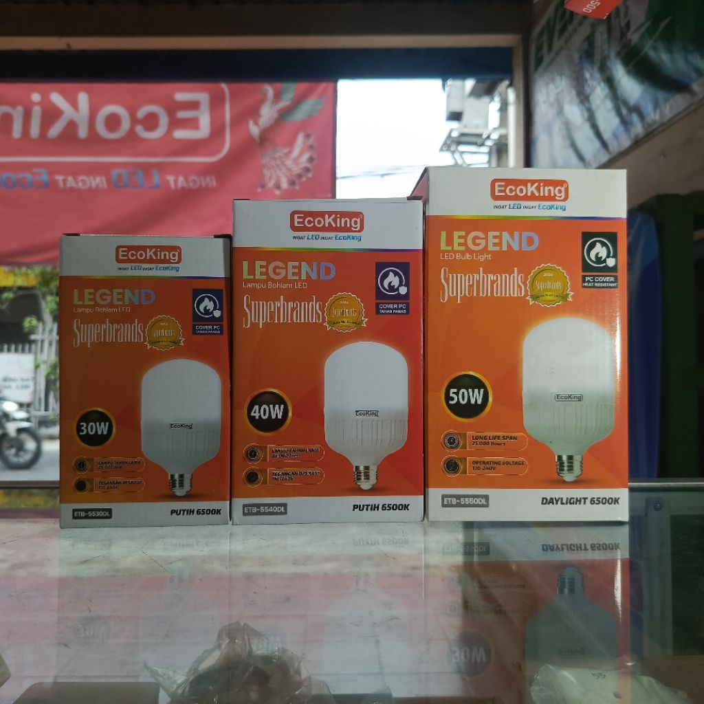 Lampu LED ECOKING LEGEND Putih Hemat Berkualitas 30W, 40W, 50W.