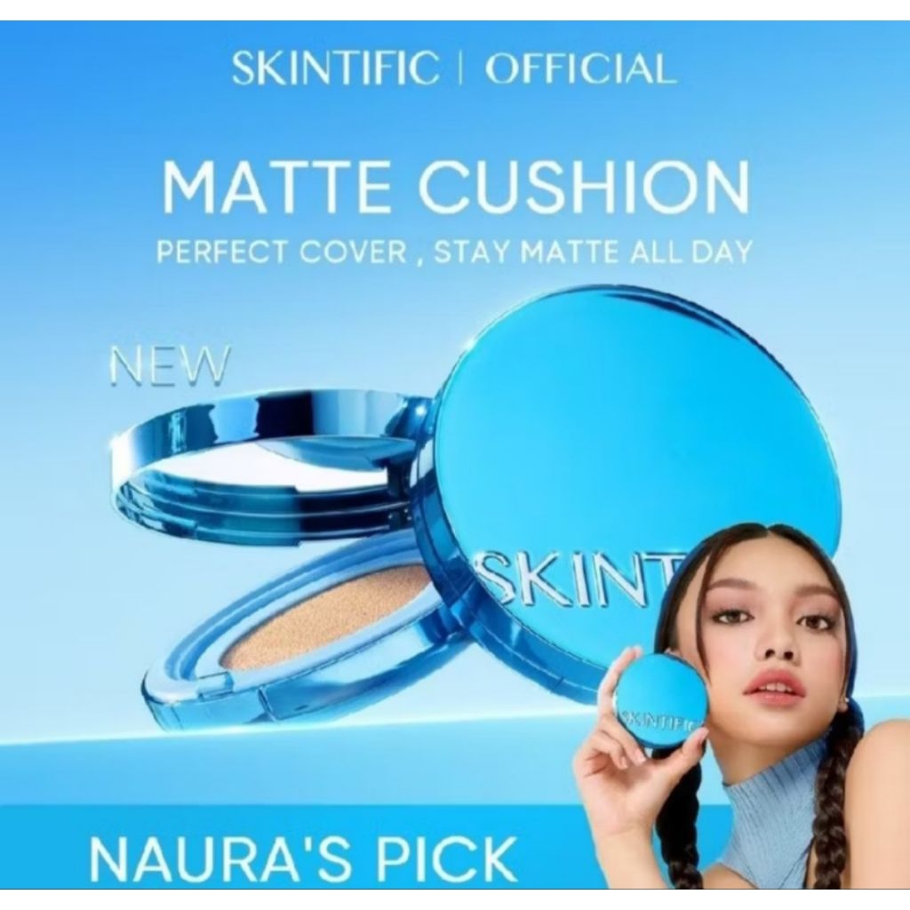 Matte cushion skintific biru