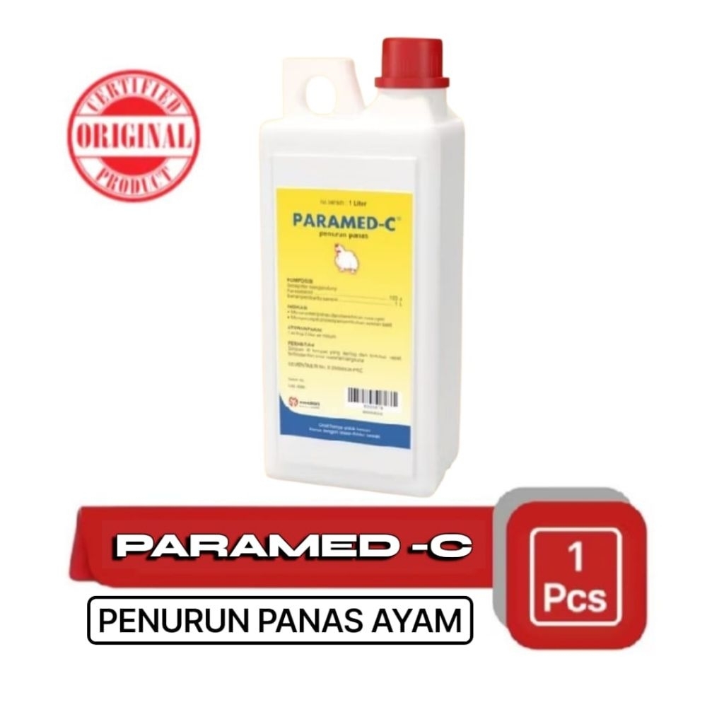 PARAMED-C 1 LITER MEDION Obat Penurun panas Ayam Untuk Kesehatan Peternak