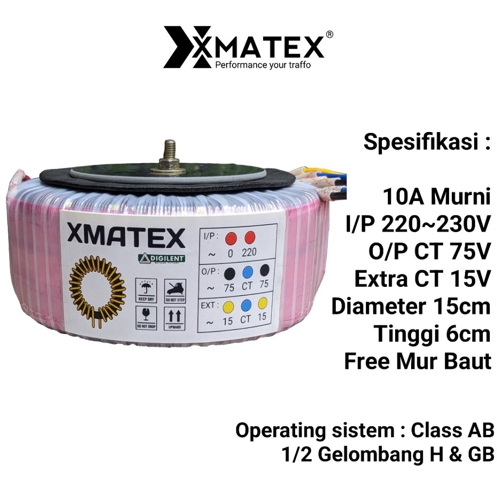 TRAFO DONAT 10A CT 75V Baru Murni