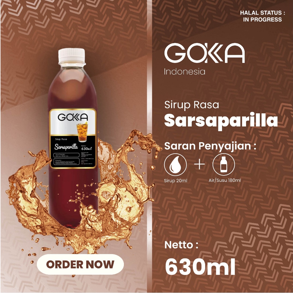 Gokka Syrup Sarsaparilla / Sirup Gokka Rasa Sarsaparilla 630ml