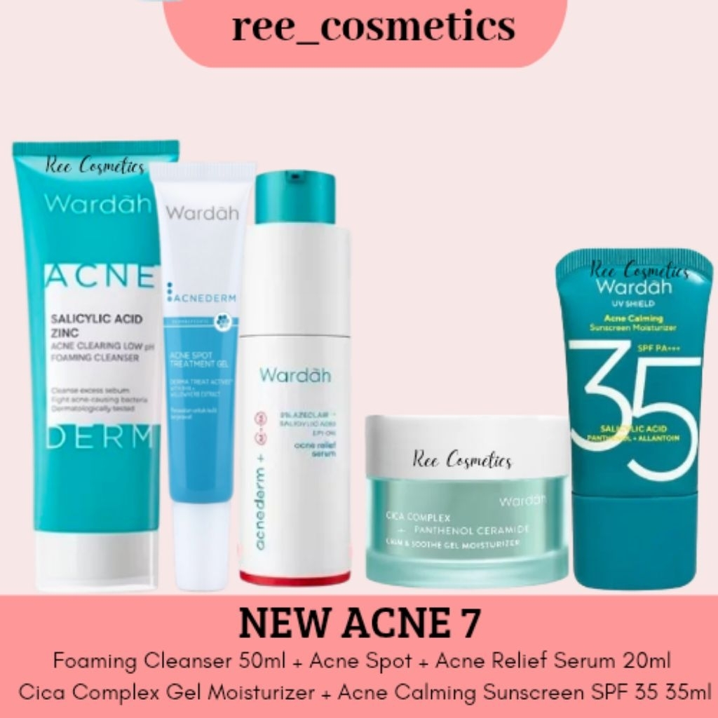 WARDAH Acnederm 1 Set Paket Lengkap Skincare Wardah Untuk Wajah Berjerawat