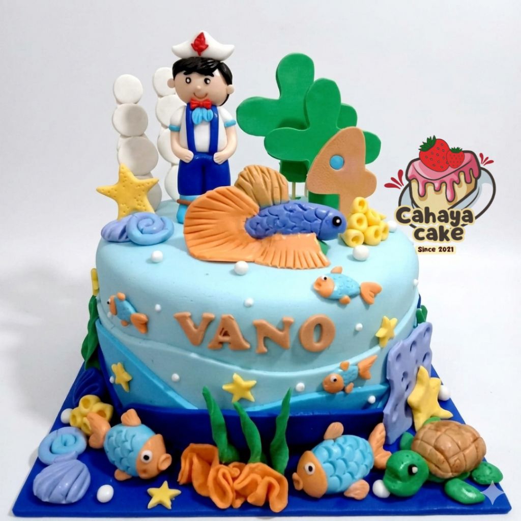 Kue Ulang Tahun Pelaut / Sailor Cake / Kue Ultah Ikan / Kue Ultah Laut