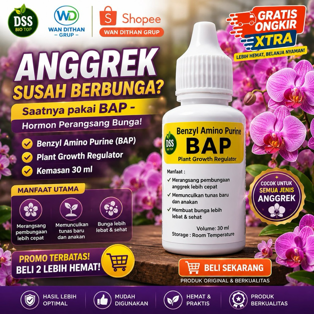Hormon Anggrek 6-BAP Perangsang Tunas & Pembungaan - Nutrisi Bunga