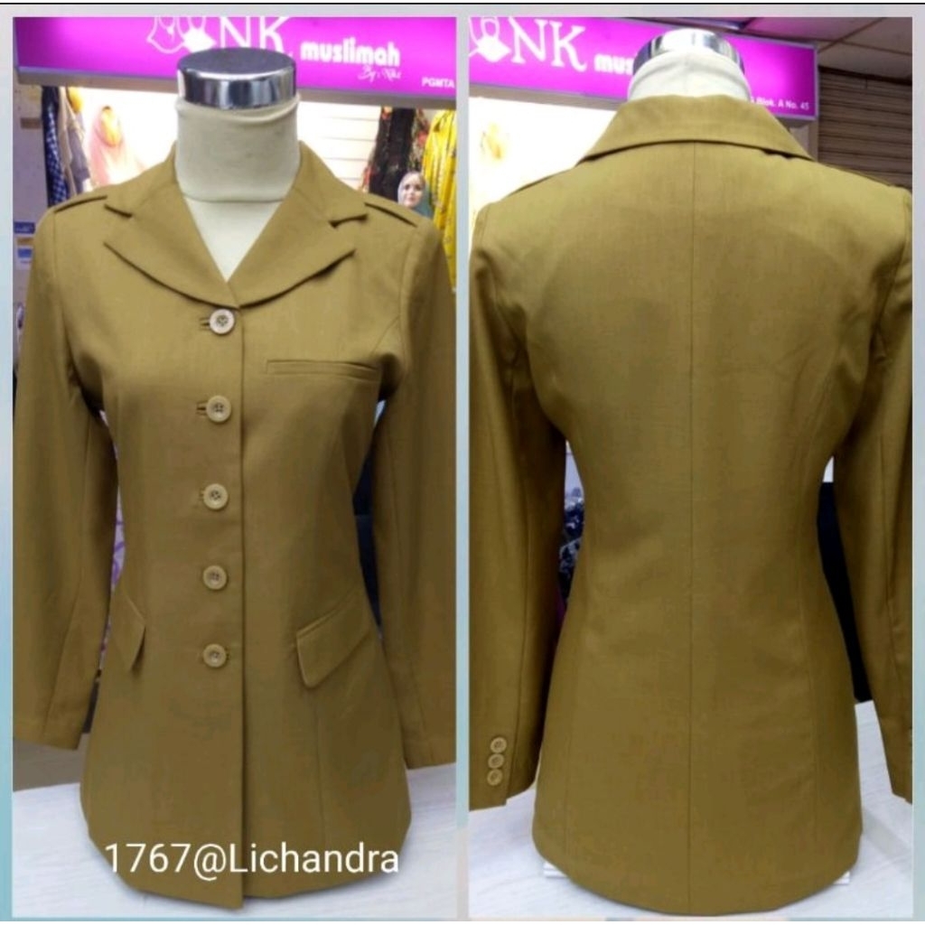 seragam pemda muda/ Pemda khaki / blazer PNS / seragam pns pakai pangkat