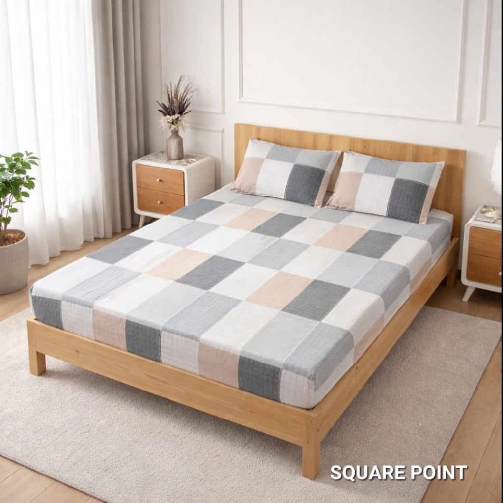BISA COD SPRAI SQUARE POINT TINGGI 30 BANTAL 4 UKURAN 200x200 SUPER KING MOTIF MINIMALIS WARNA ESTET