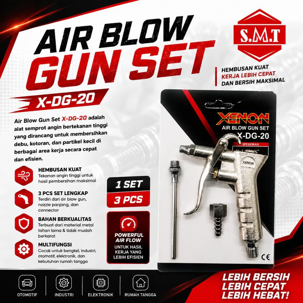 XENON X-DG20 Air Duster Blow Gun Pistol Semprot Debu Angin Kompresor Mod. Jepang