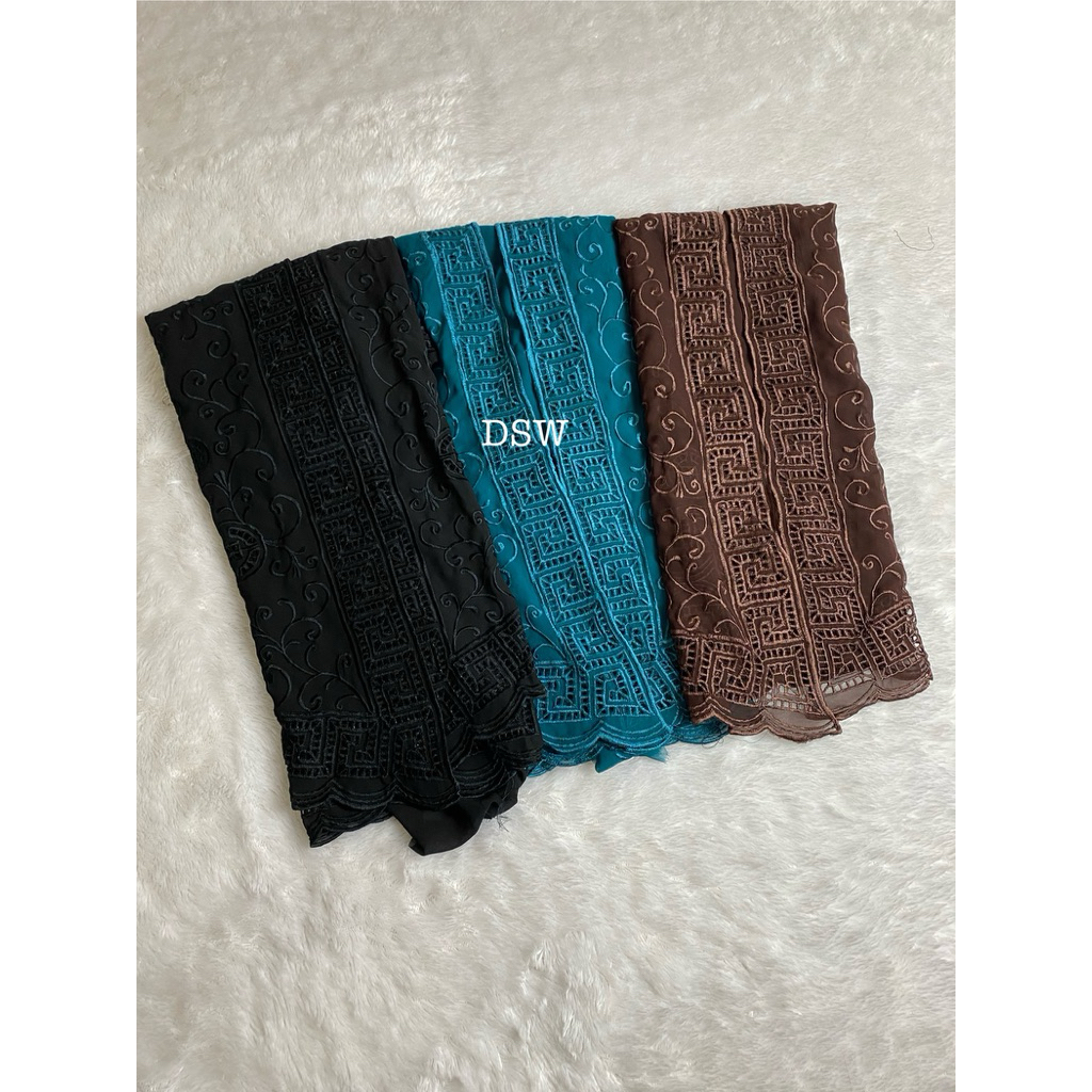 Kain Kebaya Fulker Bordiran Motif Pis Bolong | Kain Kebaya Bordiran | Kain Kebaya Terbaru