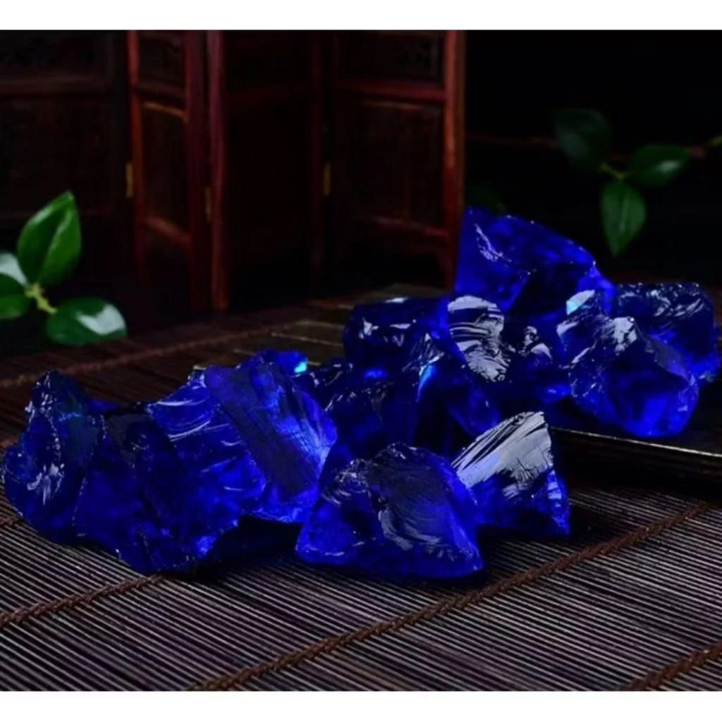 batu akik blue obsidian kingsafir bongkahan 3 sd 5 cm