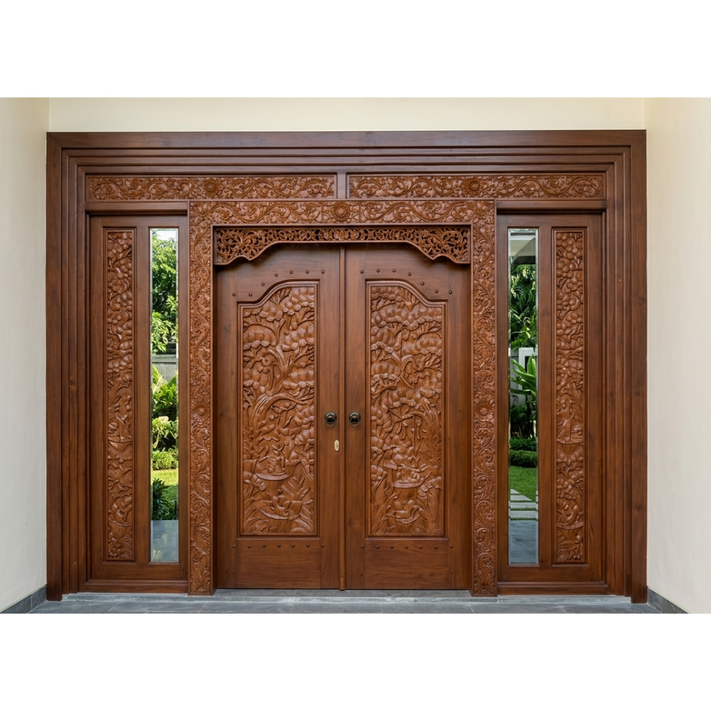 Pintu Gebyok Klasik Modern | Pintu Ukir Minimalis | Pintu Ukir Ramashinta | Pintu Gebyok Ukir Jati J