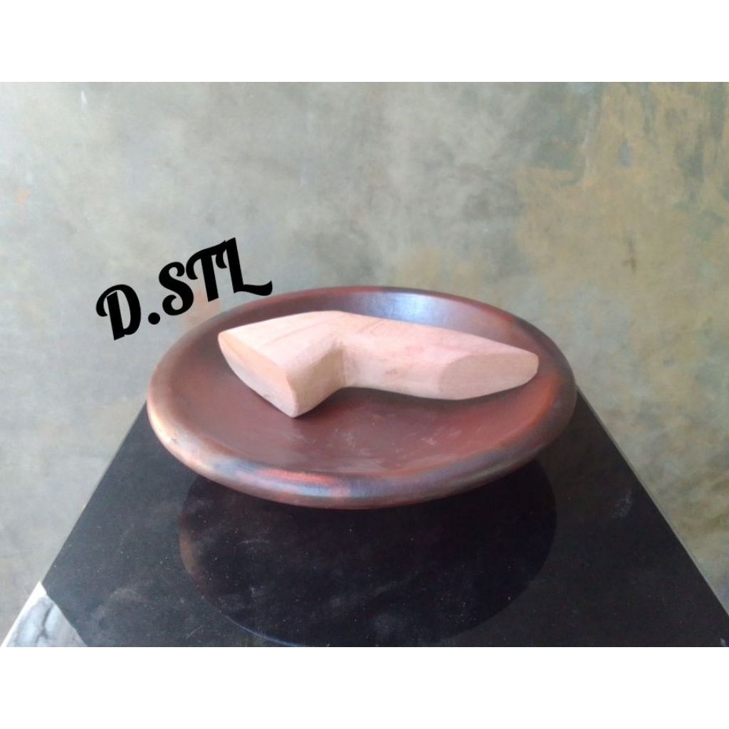 Cobek Tanah Liat Cobek + Ulekan Kayu Gerabah