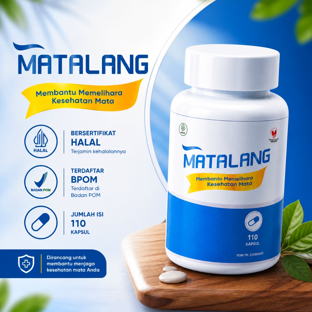 MATALANG Vitamin Mata Buram isi 110 Kapsul Herbal Alami Bantu Jaga Rabun Sebelah Untuk Kesehatan