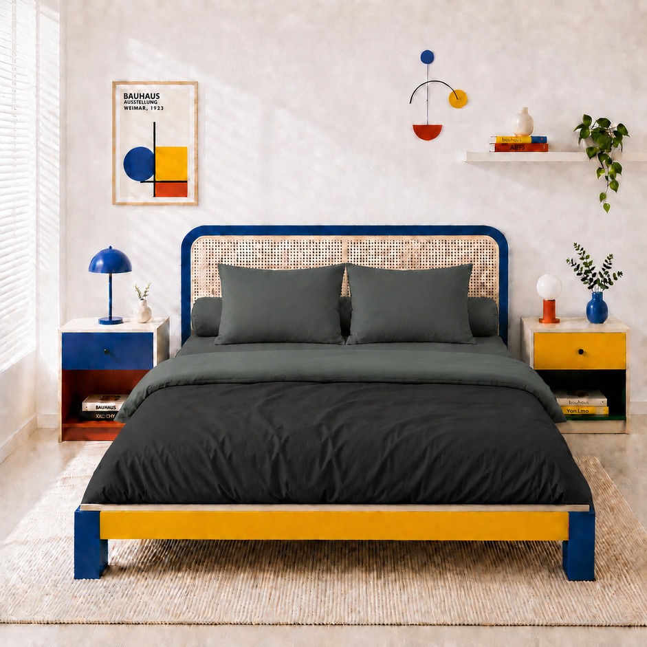 Bedcover Set Two Tone Dark Grey & Black Sprei Dark Grey 90x200 - 200x200 Makersleep