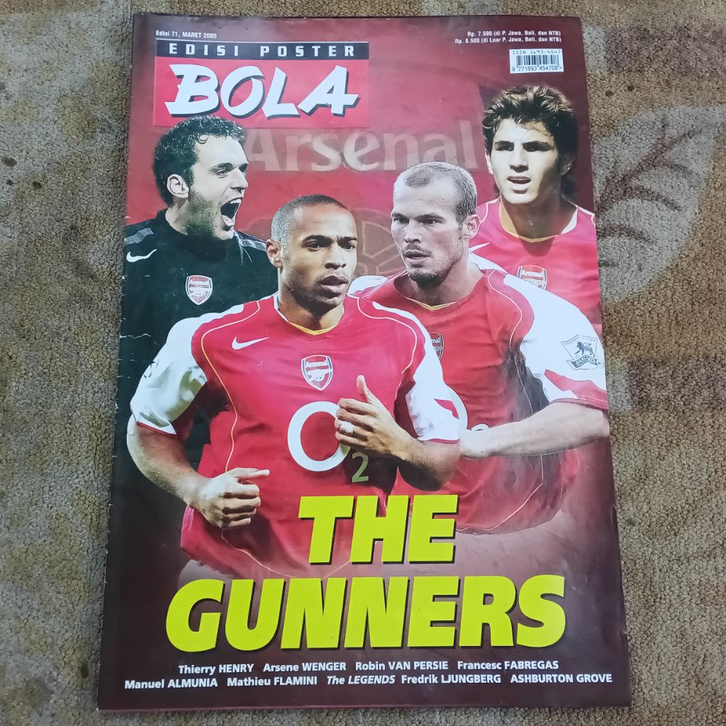 Majalah Tabloid Bola Edisi Poster BEP 71 Maret 2005 The Gunners Arsenal