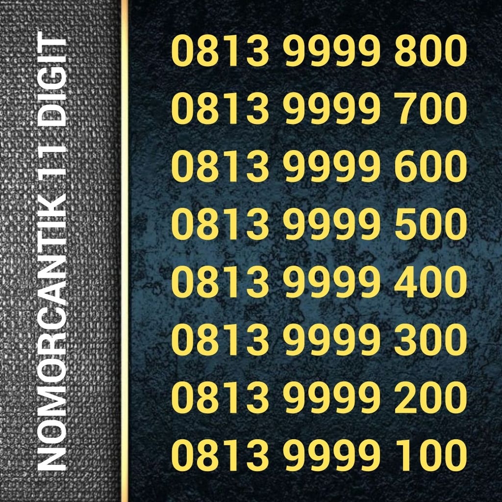 Kartu Perdana Nomor Cantik Simpati 11 Digit - 08 13 999 999 08 13 9999 9999 9999 100 200 300 500 600
