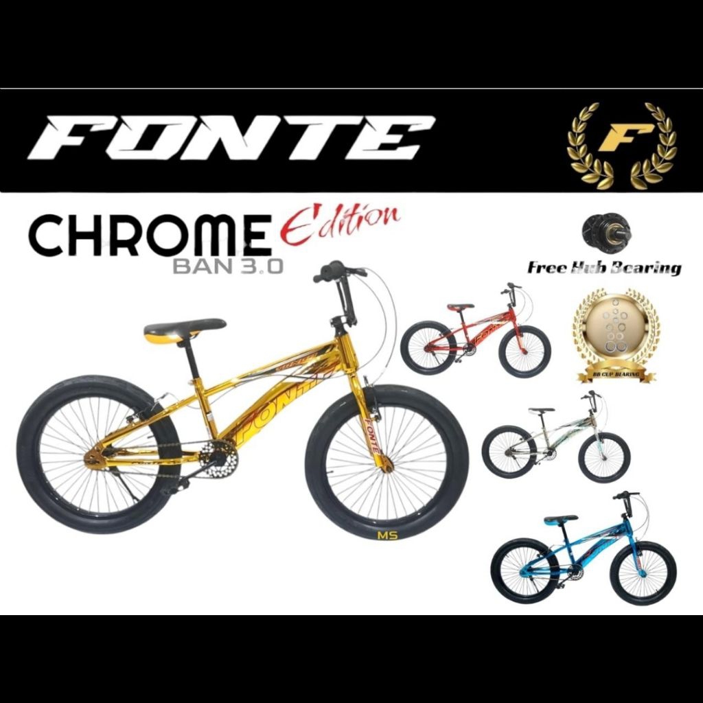 Bmx 20 Ban 3.0 Rem V-Brake Tango Fonte Sepeda anak bonus bell