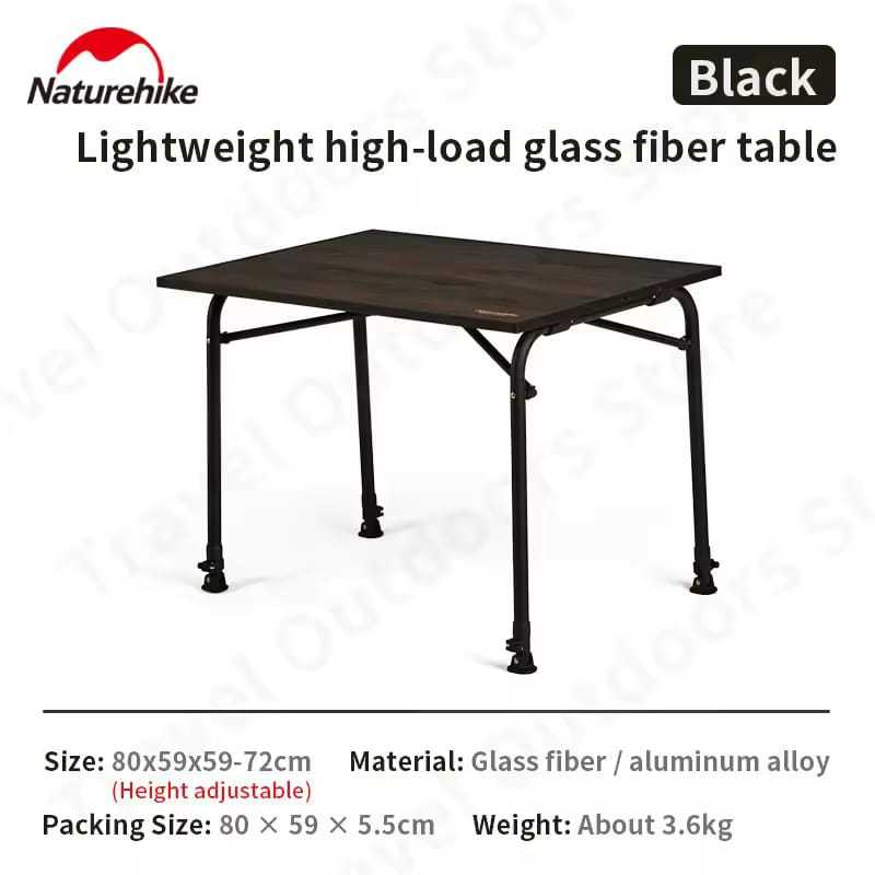 MEJA LIPAT FG03 HIGH-LOAD FIBERGLASS TABLE NATUREHIKE NH22JU019 PICNIC FOLDING TABLE GLASSFIBER HIKI